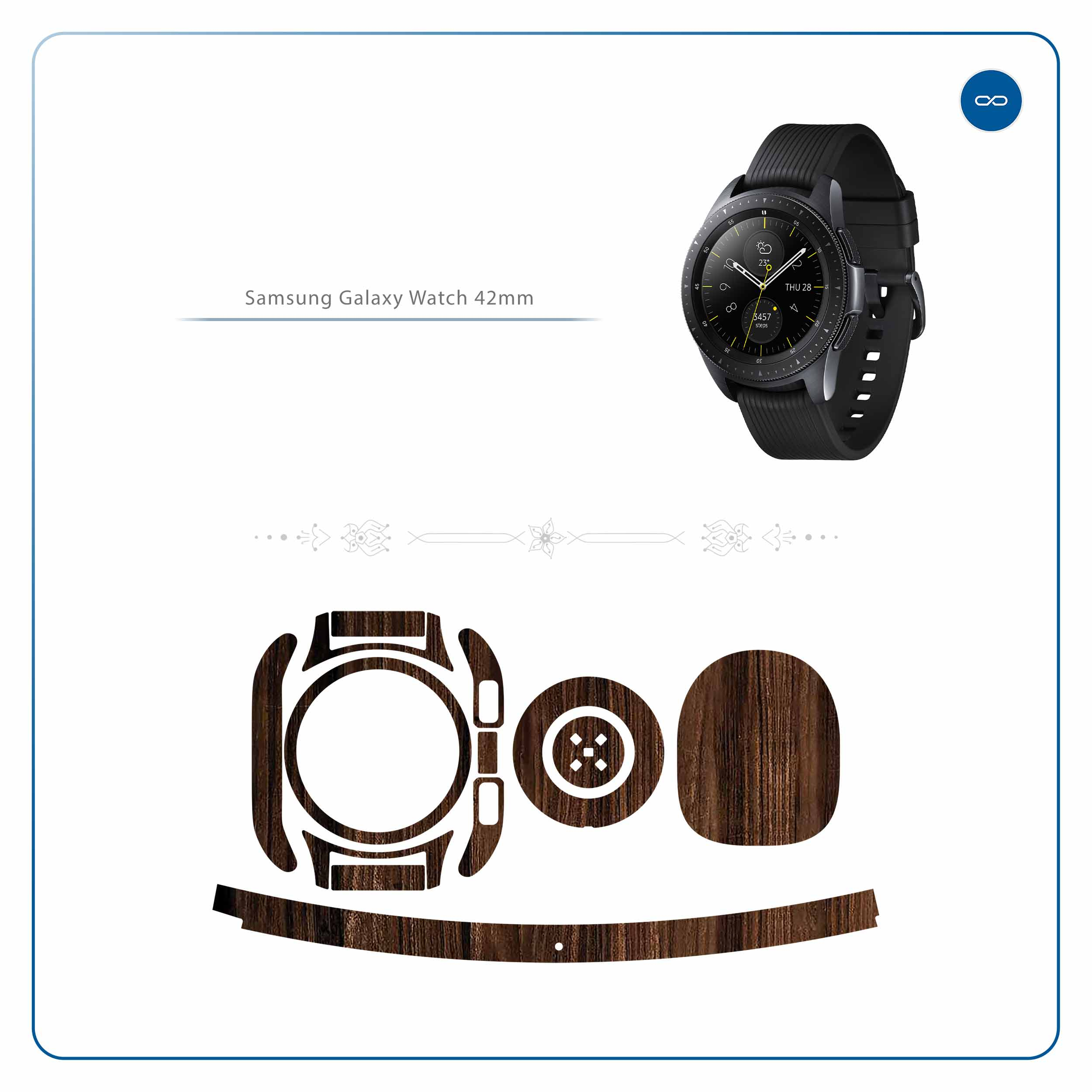برچسب ماهوت طرح Dark-Walnut-Wood مناسب برای ساعت هوشمند سامسونگ Galaxy Watch 42mm
