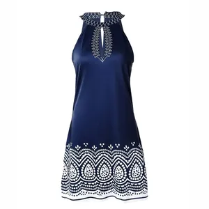 پیراهن یقه هالتر زنانه شین مدل نینا