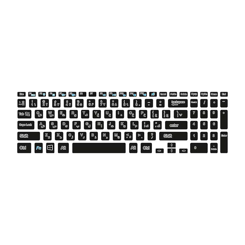 برچسب حروف فارسی کیبورد توییجین و موییجین مدل black 01 مناسب برای لپ تاپ Dell inspiron 5521