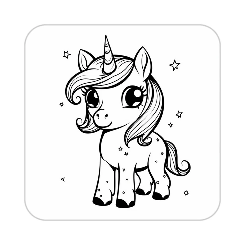 زیر لیوانی کاکتی طرح اسب تک شاخ و یونیکورن مدل mp31294