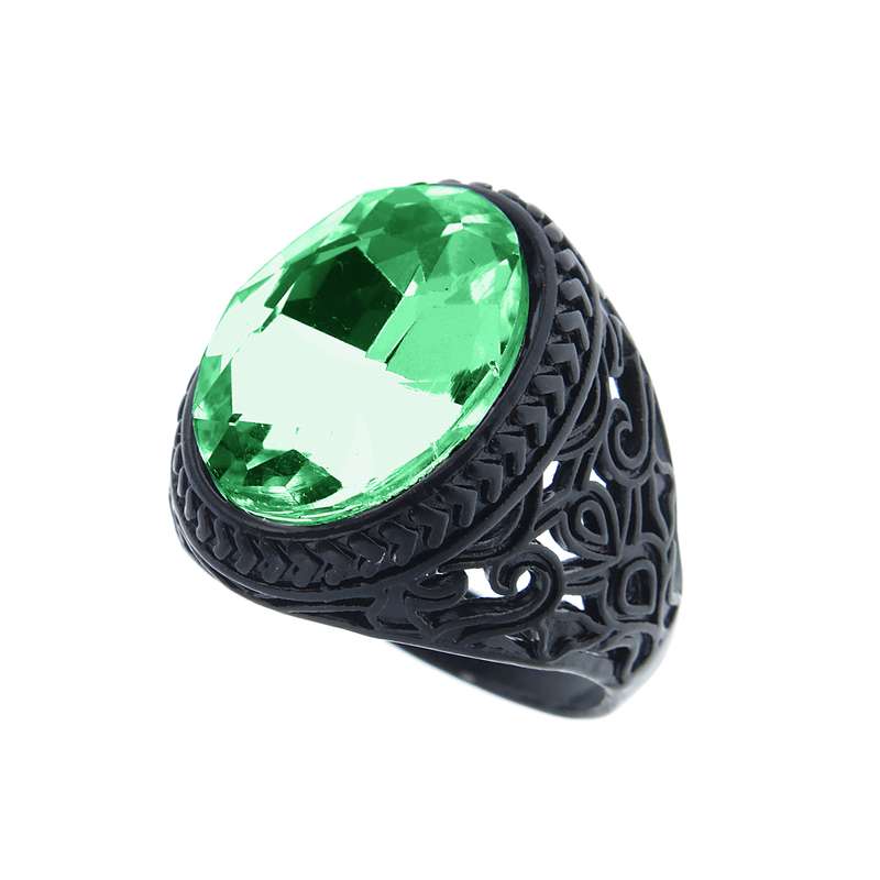 انگشتر مردانه مدل الماس سبز مدل F انگشتر مردانه مدل الماس سبز مدل F