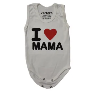  بادی آستین نوزادی طرح i love mama