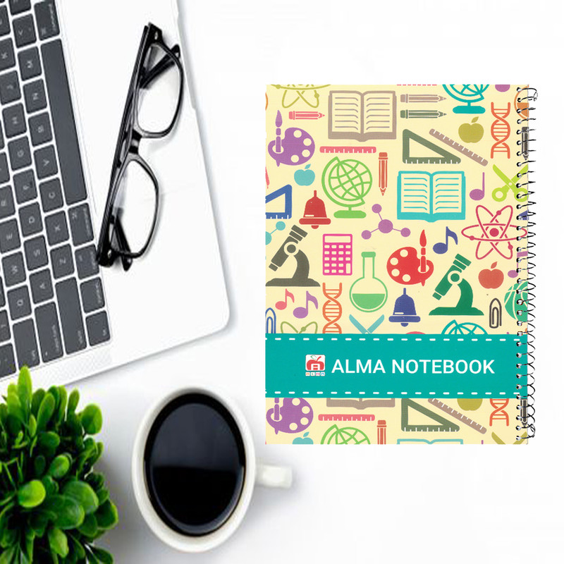 دفتر مشق 100 برگ آلما طرح FORMULA مدل مقوایی کد 7190