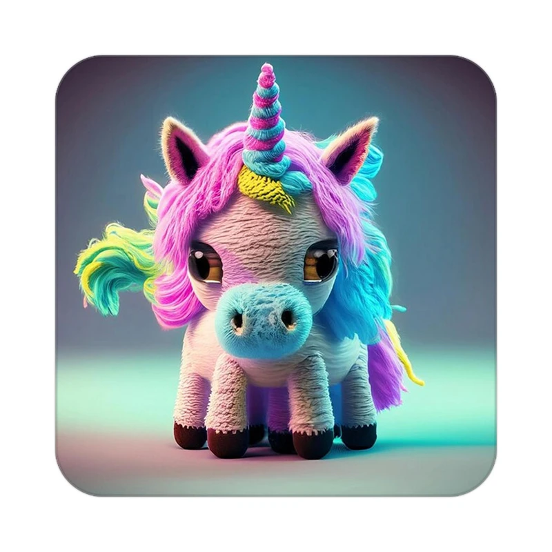 زیر لیوانی کاکتی طرح اسب تک شاخ و یونیکورن مدل mp29013