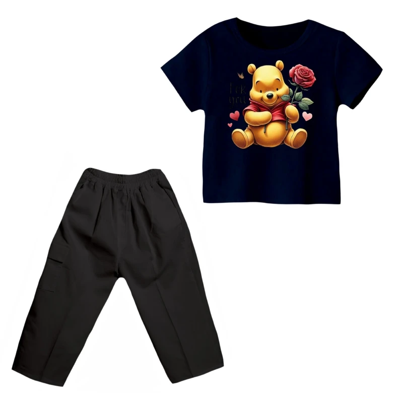 ست تی شرت و شلوارک پسرانه مدل پو کد 31