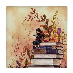 نقد و بررسی کاشی کارنیلا طرح نقاشی دختر و کتاب ها کد wkk1139 توسط خریداران
