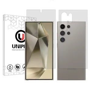 UNIPRO Explosion Proof model transparent screen protector suitable for Samsung Galaxy S24 Ultra mobile phone along with the back protector