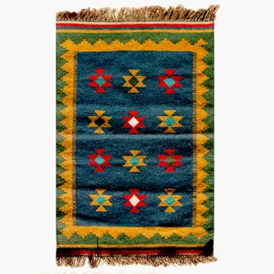 گلیم دستبافت یک و نیم متری مدل قشقایی کد GH00023