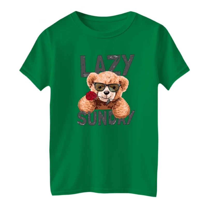 تی شرت آستین کوتاه بچگانه مدل تدی گل