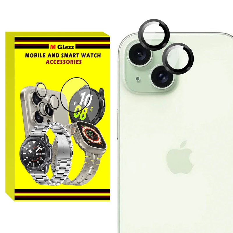 محافظ لنز دوربین فلزی ام‌گلس مدل RNG MTL MG مناسب برای گوشی موبایل اپل iPhone 15