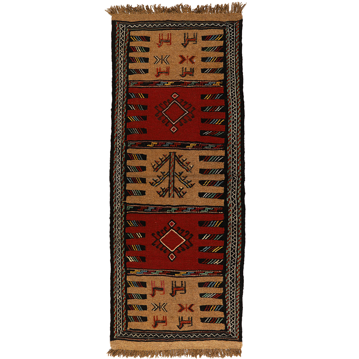 گلیم دستبافت کناره طول یک و نیم متر کد 140233