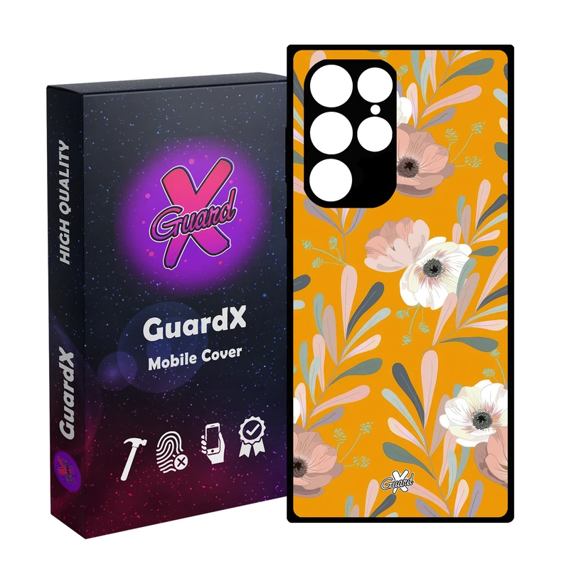 کاور گارد ایکس طرح Flower مدل Glass10647 مناسب برای گوشی موبایل سامسونگ Galaxy S22 Ultra