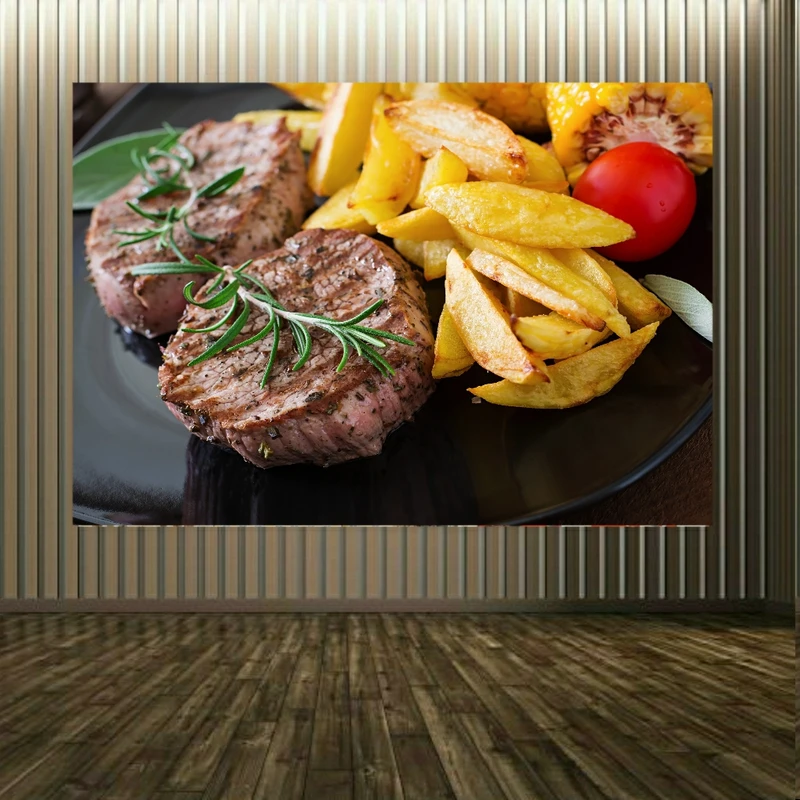 پوستر دیواری طرح غذا مدل استیک گوشت کد BR284