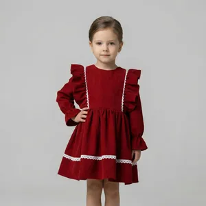 پیراهن آستین بلند یقه گرد دخترانه مدل EL20