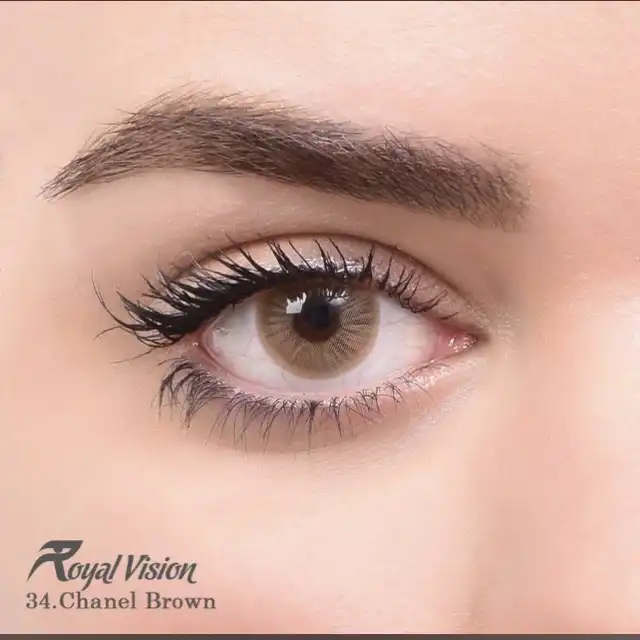 لنز چشم رویال ویژن شماره 34 رنگ عسلی رگه دار