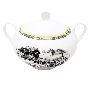 سوپ خوری چینی زرین ایران مدل ایتالیا اف 3650 ویلیج درجه 3