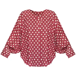 بلوز زنانه مدل خالخالی کیمونو