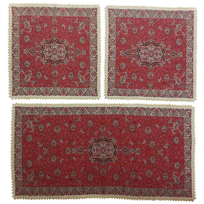 ست سه تکه رومیزی ترمه کد TRSETE15