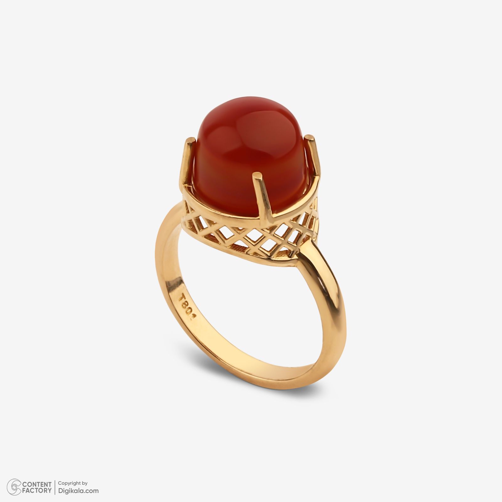 انگشتر طلا کم اجرت 18 عیار زنانه گلدم مدل R344006 سایز 56 -  - 2
