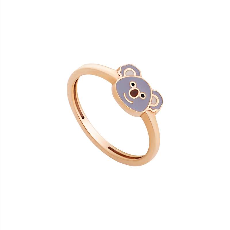 انگشتر طلا 18 عیار دخترانه گالری شیدا مجد مدل کوآلا میناکاری انگشتر طلا 18 عیار دخترانه گالری شیدا مجد مدل کوآلا میناکاری