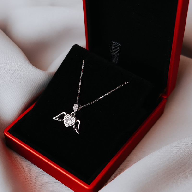 آویز گردنبند نقره زنانه جی تی ای مدل بال فرشته