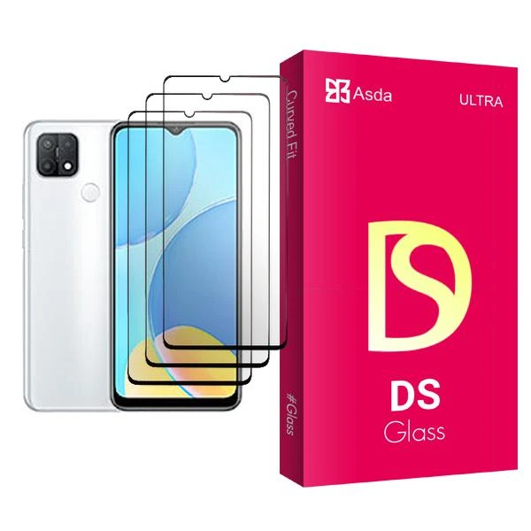 محافظ صفحه نمایش آسدا مدل DS Glass MIX003 مناسب برای گوشی موبایل اوپو A15s بسته سه عددی