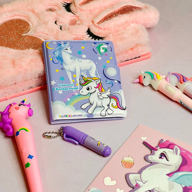 دفتر یادداشت طرح یونیکورن به همراه خودکار بسته 2 عددی