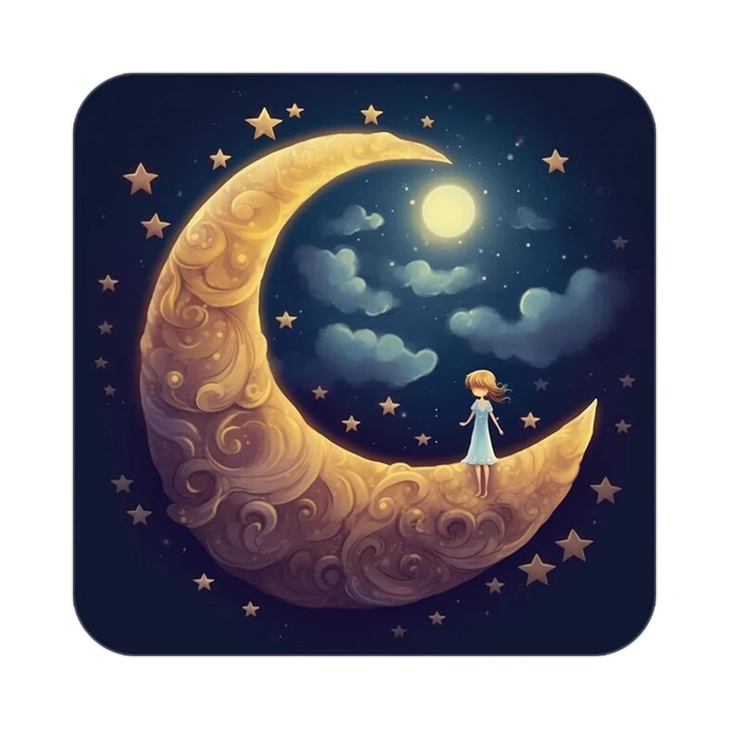 زیر لیوانی کاکتی طرح ماه و ستاره مدل mp53296