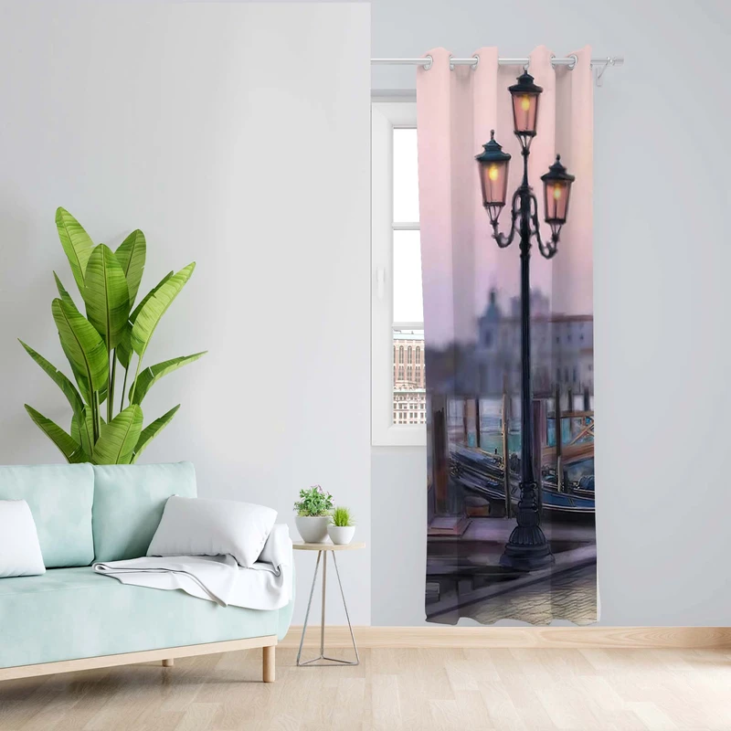 پرده طرح ساحل مدل مخمل پانچی کد 5614L z سایز 140x200 سانتی متر