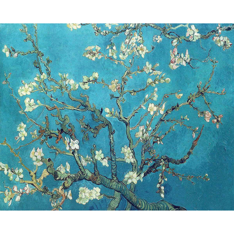 تابلو نقاشی رنگ روغن طرح شکوفه های بادام وینسنت ونگوگ