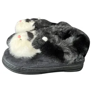 دمپایی حوله ای زنانه مدل خزدار کد 90