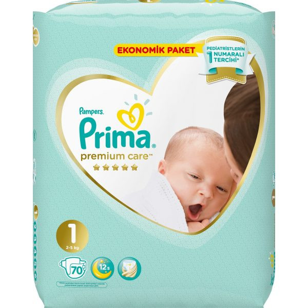 پوشک کودک پریما مدل Premium protection سایز 1 بسته 70 عددی