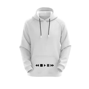 هودی زنانه مدل موزیک کد E72 رنگ سفید