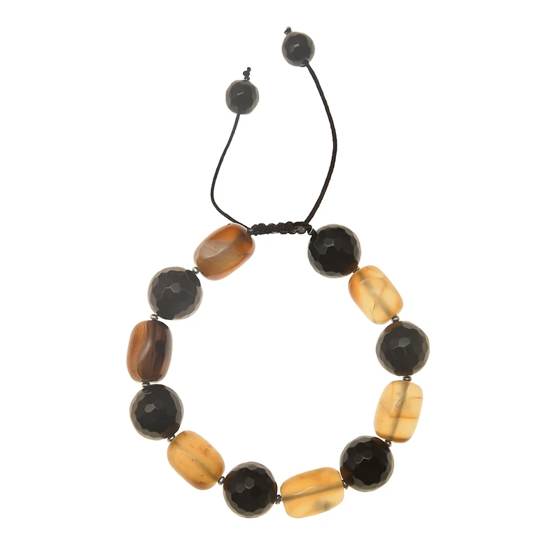 دستبند سنگی زنانه دلنار گالری مدل عقیق و جید AAA