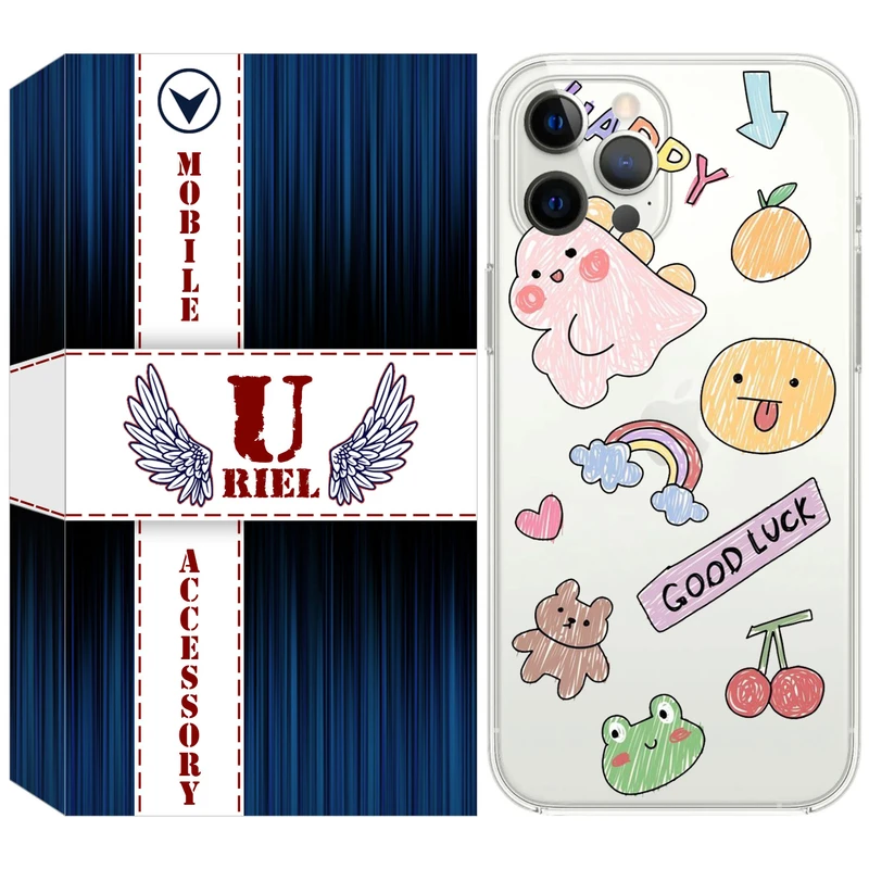 کاور یوریل قاب مدل Clear کد 10 طرح نقاشی مناسب برای گوشی موبایل اپل iPhone 13 Pro