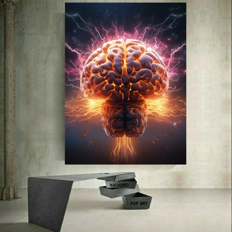 تابلو بوم طرح مخمل مغز مدل انرژی ذهن کد FP105399