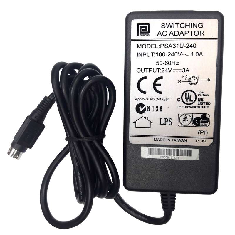 آداپتور 24 ولت 3 آمپر مدل PSA-31U-240 مناسب برای پرینتر های حرارتی آداپتور 24 ولت 3 آمپر مدل PSA-31U-240 مناسب برای پرینتر های حرارتی