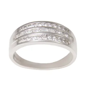 انگشتر نقره زنانه مدل آبکاری رادیوم کد AWR_813