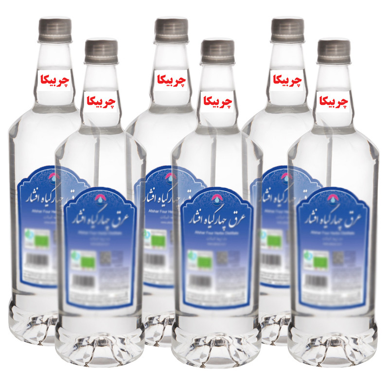 عرق چهارگیاه چربیکا افشار - 1 لیتر بسته 6 عددی