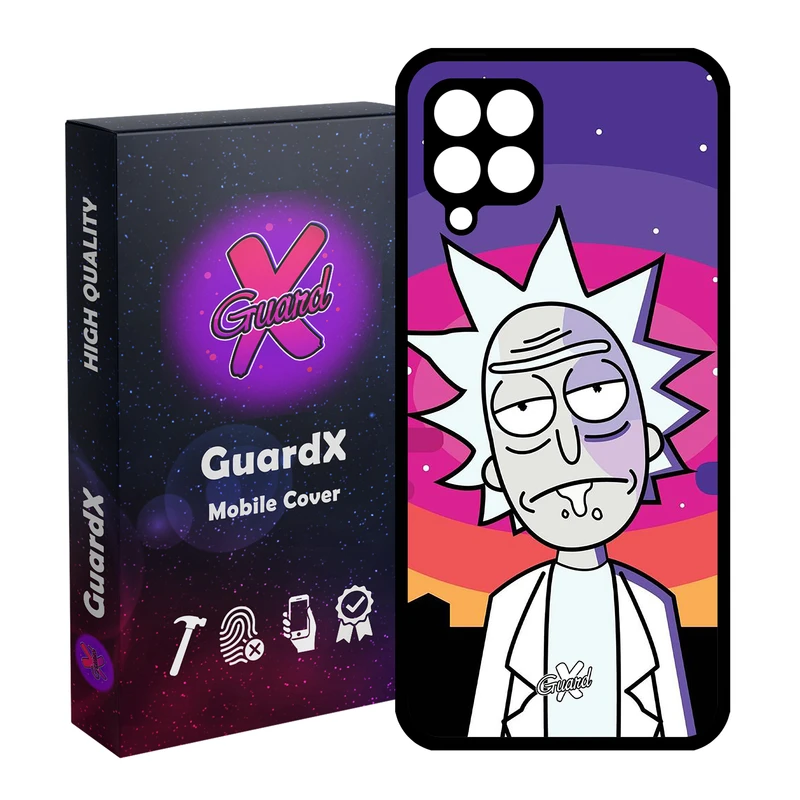 کاور گارد ایکس طرح Rick and Morty مدل Glass10099 مناسب برای گوشی موبایل سامسونگ Galaxy A12