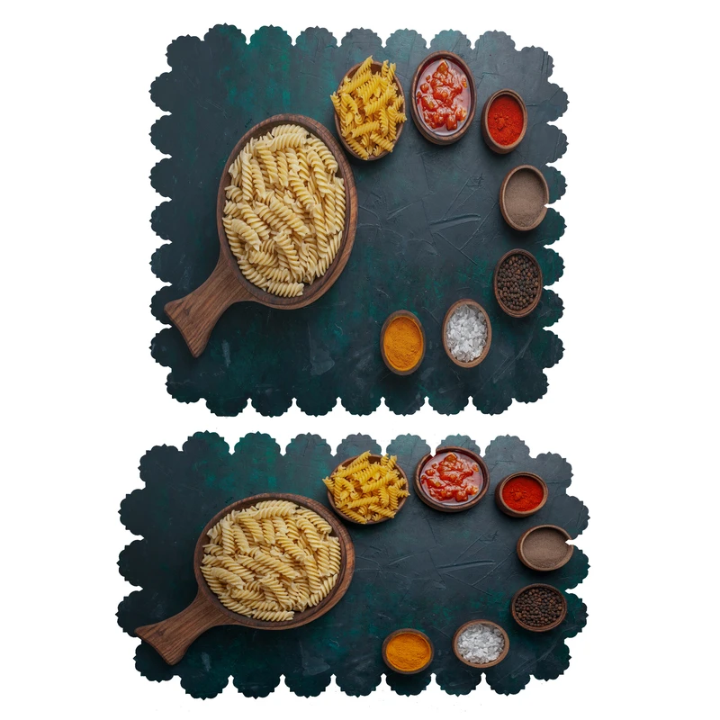  ست رومیزی 2 تکه طرح ماکارونی کد 8459