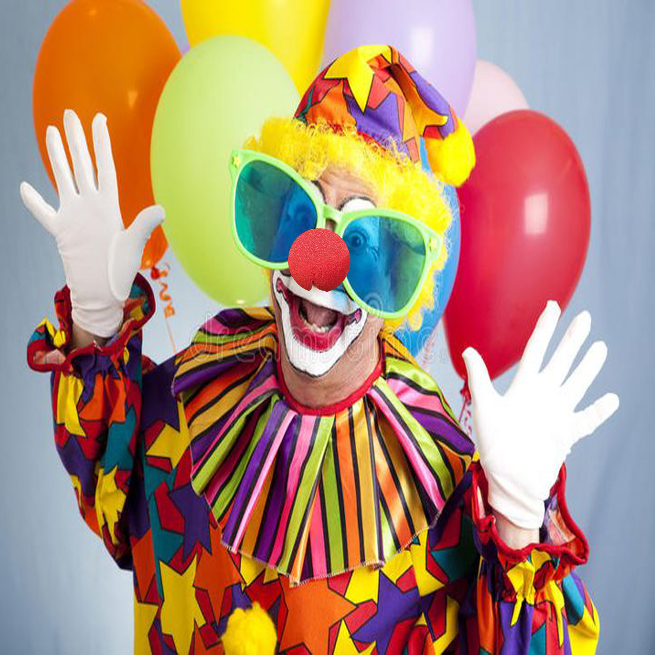 ست ایفای نقش دنیای سرگرمی های کمیاب مدل دلقک طرح دماغ اسفنجی و عینک سوپرسایز بسته 2 عددی