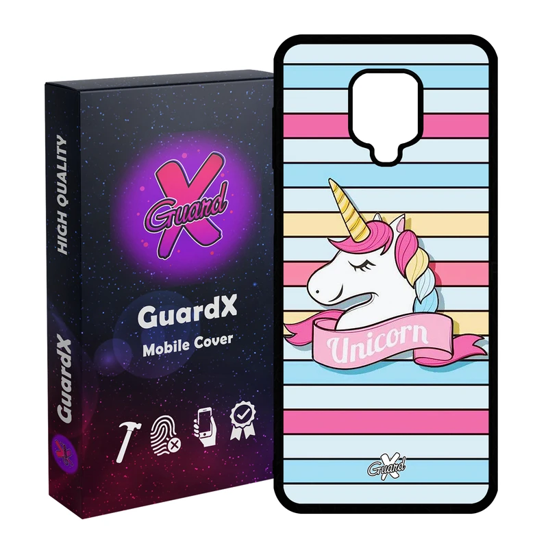 کاور گارد ایکس طرح Unicorn مدل Glass10018 مناسب برای گوشی موبایل شیائومی Redmi Note 9S / Note 9 Pro / Note 9 Pro Max
