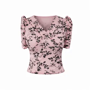 کراپ بلوز آستین کوتاه یقه هفت زنانه مدل پرستو کد ۷۰