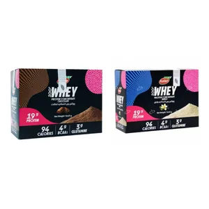 پروتئین وی با طعم شکلات کاله پرو - 25 گرم بسته 12 عددی به همراه پروتئین وی با طعم وانیل کاله پرو - 25 گرم بسته 12 عددی