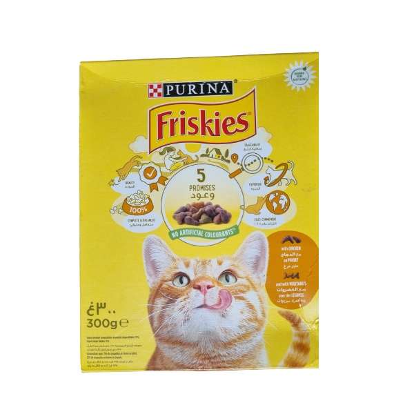 غذای خشک گربه فریسکیز مدل مرغ و سبزیجات وزن 300 گرم