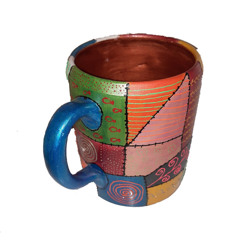 لیوان سفالی مدل چهل تکه