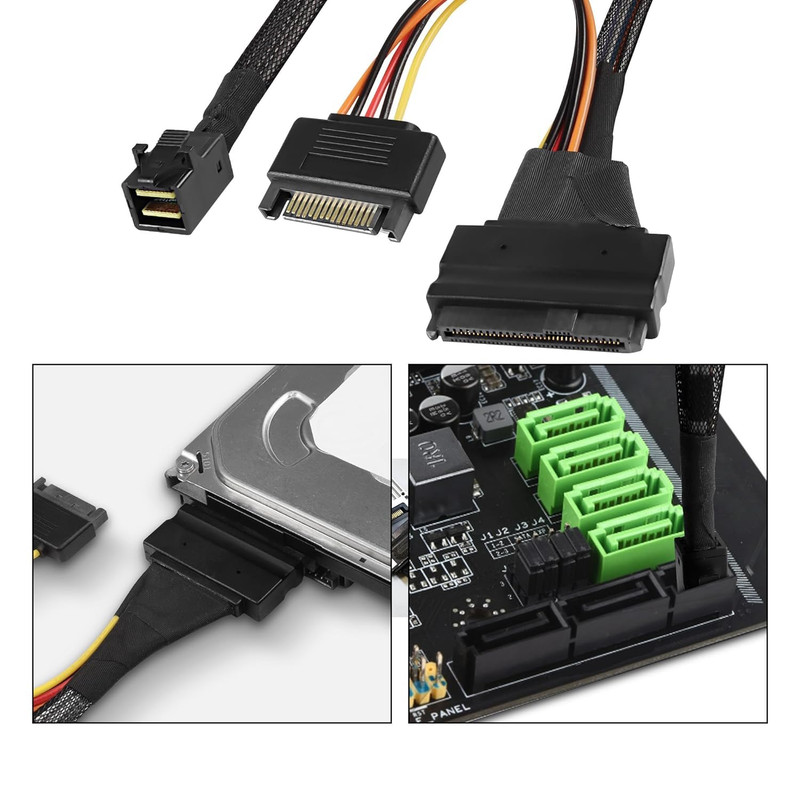 کابل تبدیل Mini SAS SFF-8643 به SAS 8639 / SATA اسمارطور مدل SM55 طول 0.5 متر