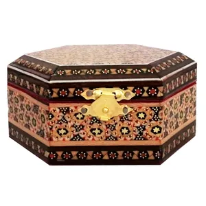 جعبه جواهرات خاتم کاری طرح گل  کد MRK4