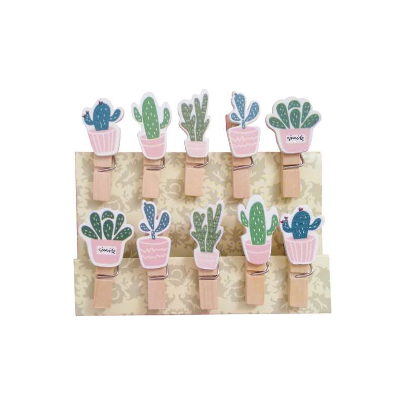 گیره عکس مدل کلاووس طرح کاکتوس مجموعه 10 عددی